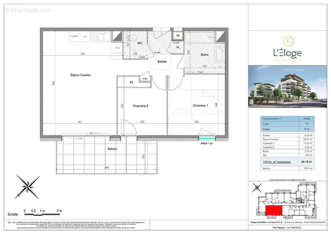 THONON LES BAINS - Appartement T3 - 59.18m² - photo 13