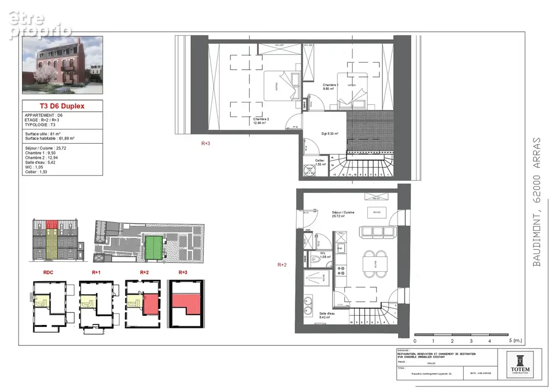 Arras centre   t3 duplex rénové   éligible denormandie - photo 15