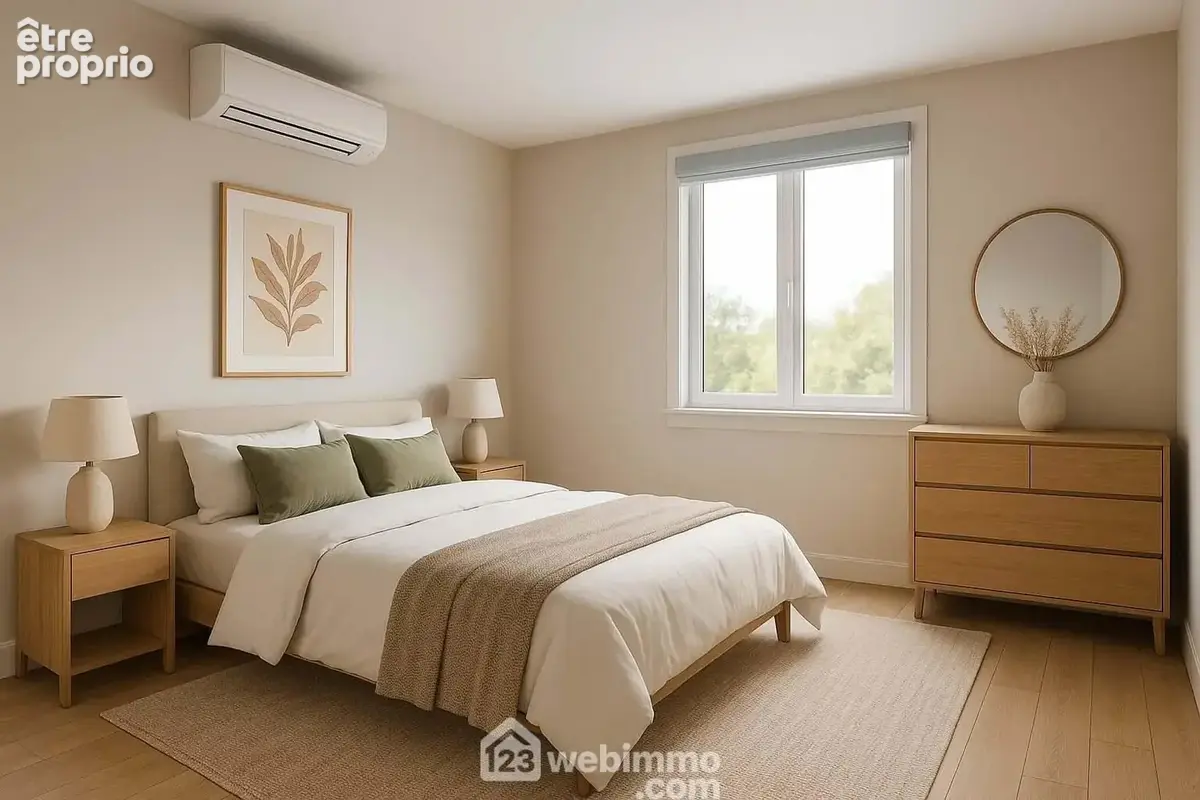 Cette même chambre aménagée après peinture