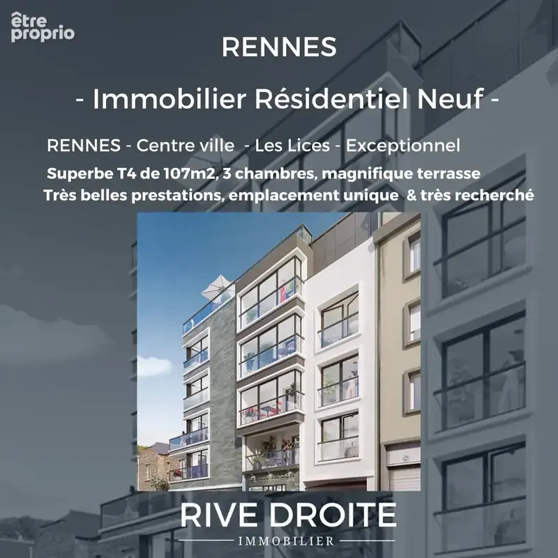 Rennes centre les lices  - exceptionnel - appartement t4  terrasse - photo 4