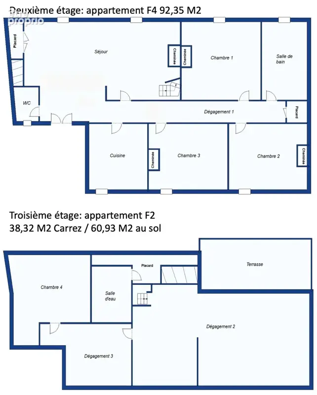 Lot de deux appartements: un f4 de 91 m2 et un f2 de 38 m2 - photo 18