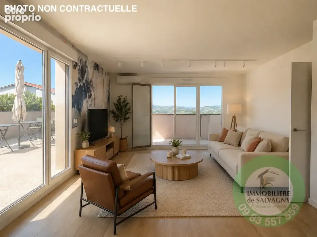 A vendre Superbe T4 avec terrasse de 97 m2, centre La Tour de Salvagny - photo 4