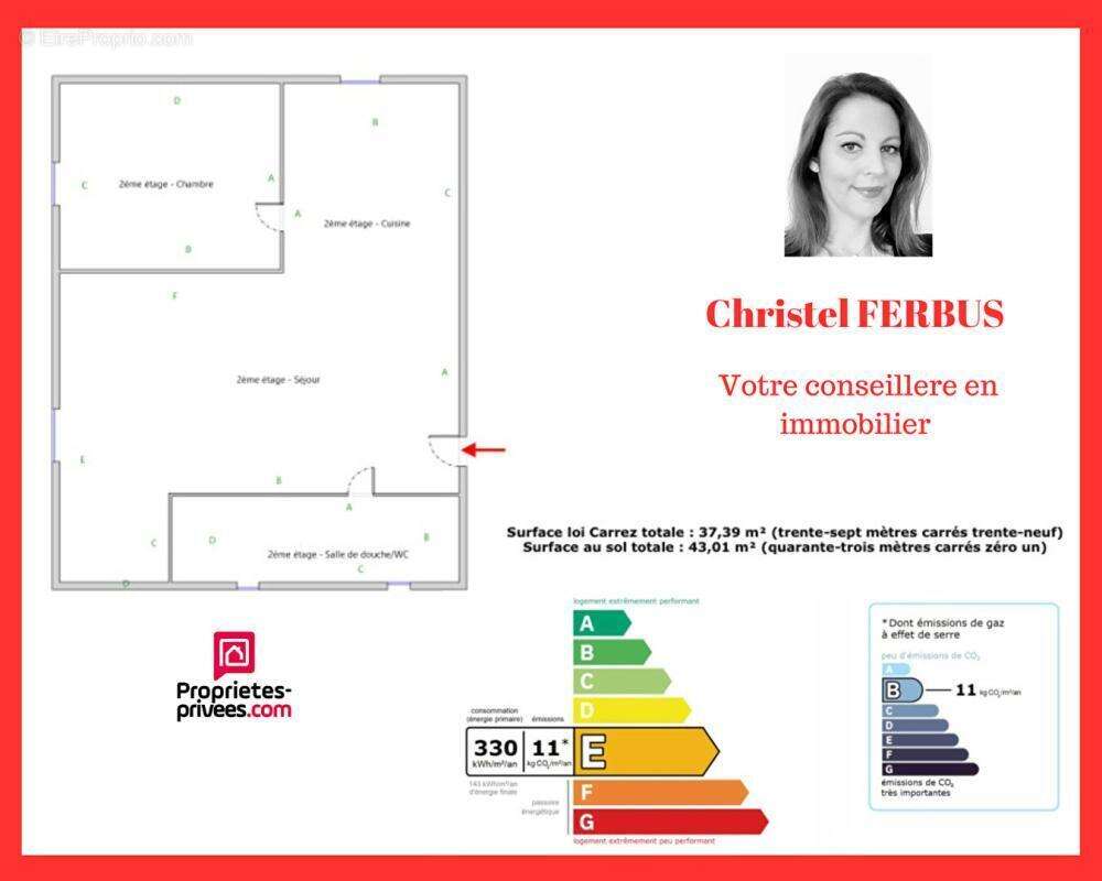 91160 SAULX LES CHARTREUX - Appartement 2 pièces 43,01m² surface au sol  - 1 Chambre - photo 4