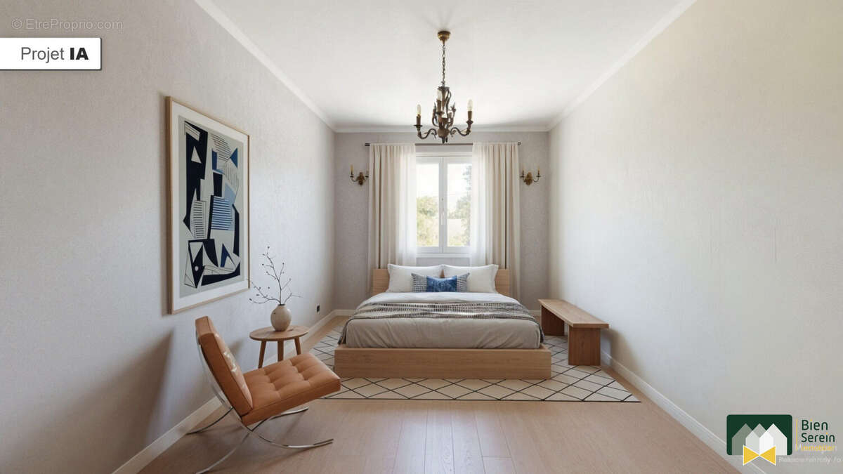 Chambre RDC (Projection 3D) - Maison à MAINTENON