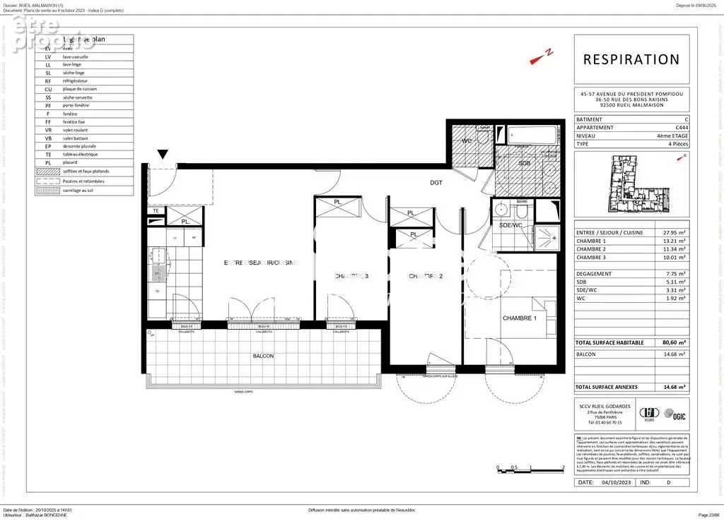 Appartement à RUEIL-MALMAISON