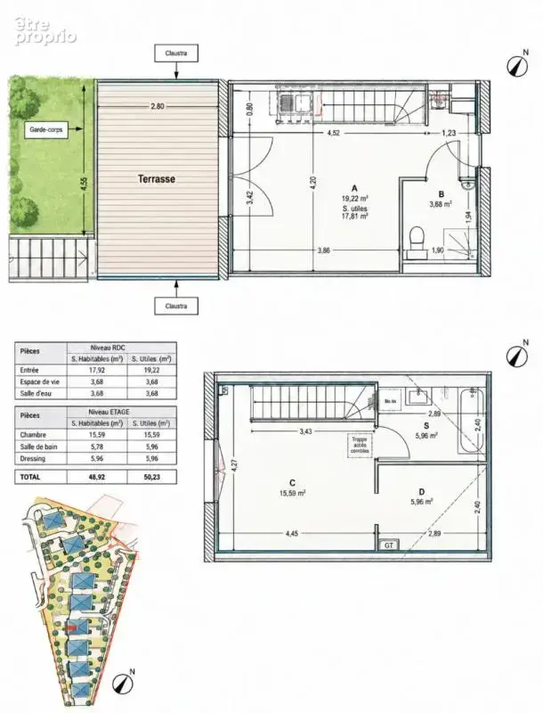 EXCLUSIVITE Appartement T2 Duplex avec terrasse, jardin, garage et place de parking privative - photo 9