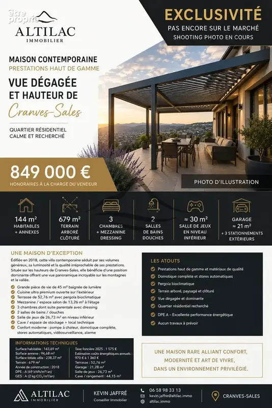 Cranves-sales   villa contemporaine   vue panoramique   prestations haut de gamme - photo 2