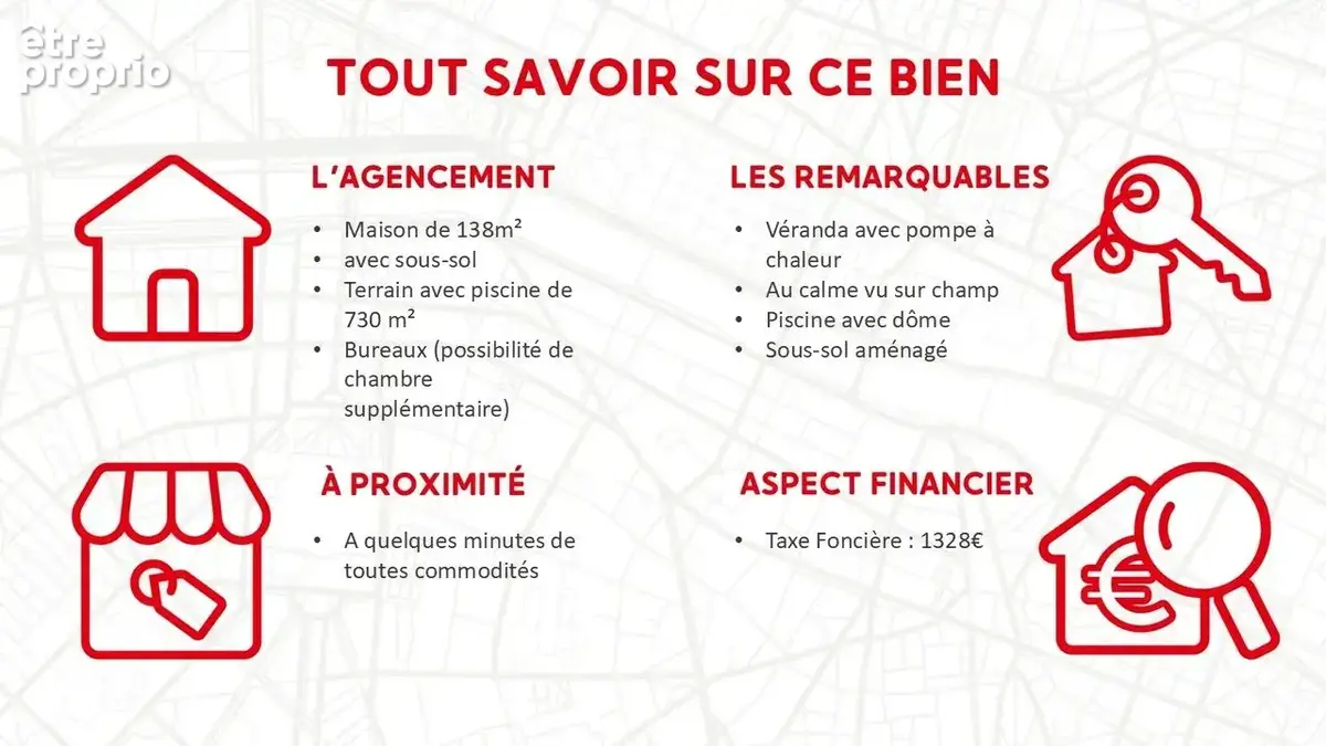 Maison avec sous-sol - 3 chambres et 2 bureaux - Terrain 730 m² avec piscine - photo 3
