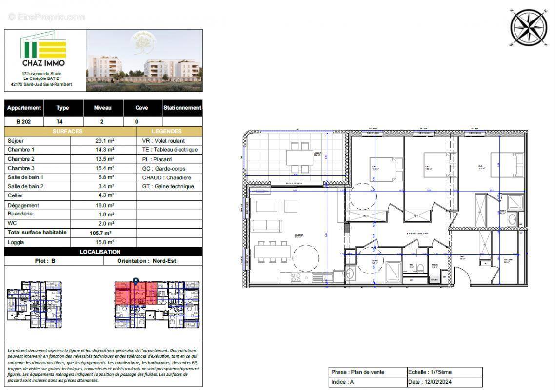 Appartement à LE COTEAU