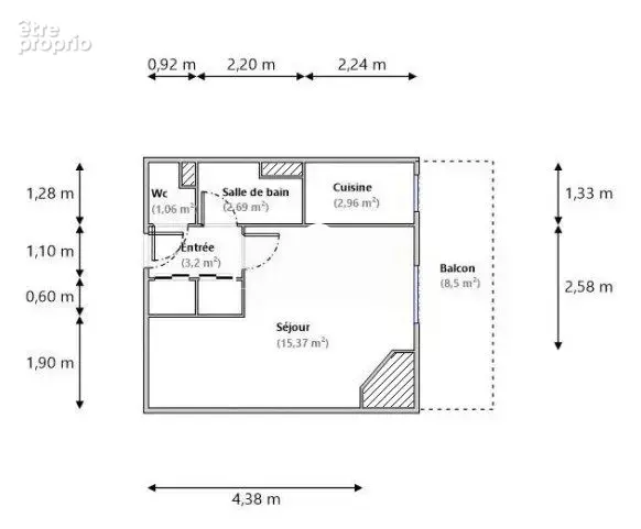 Appartement 1 pièce 28 m² à vendre à Saint-Etienne-De-Tinee (06660) - photo 9