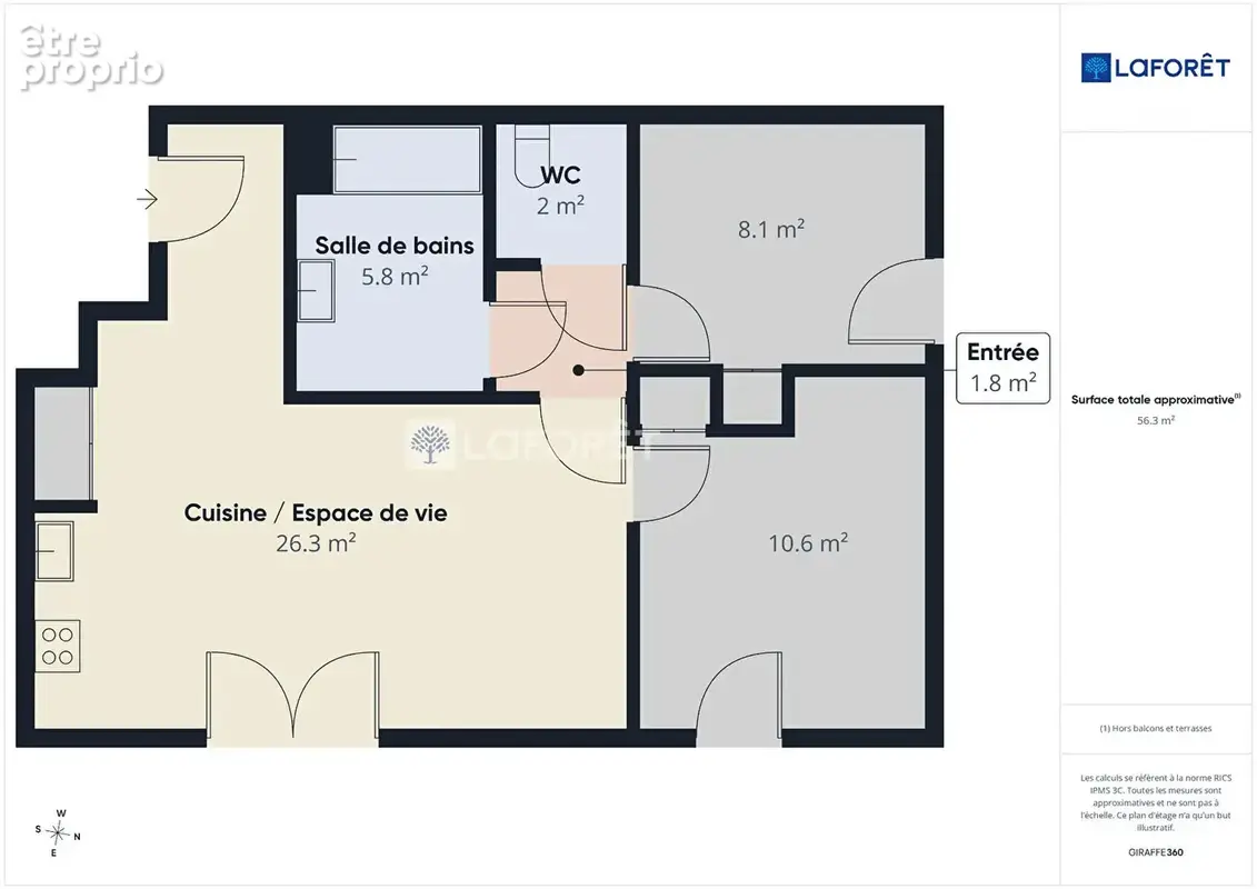 Appartement Pont L Abbe 3 pièce(s) 57m2 - photo 7