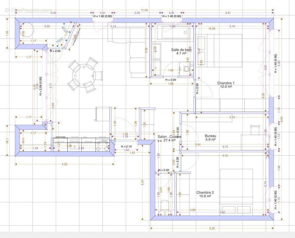 Appartement type 4 –  67,09m² – Dans bâtiment entièrement rénové - photo 9