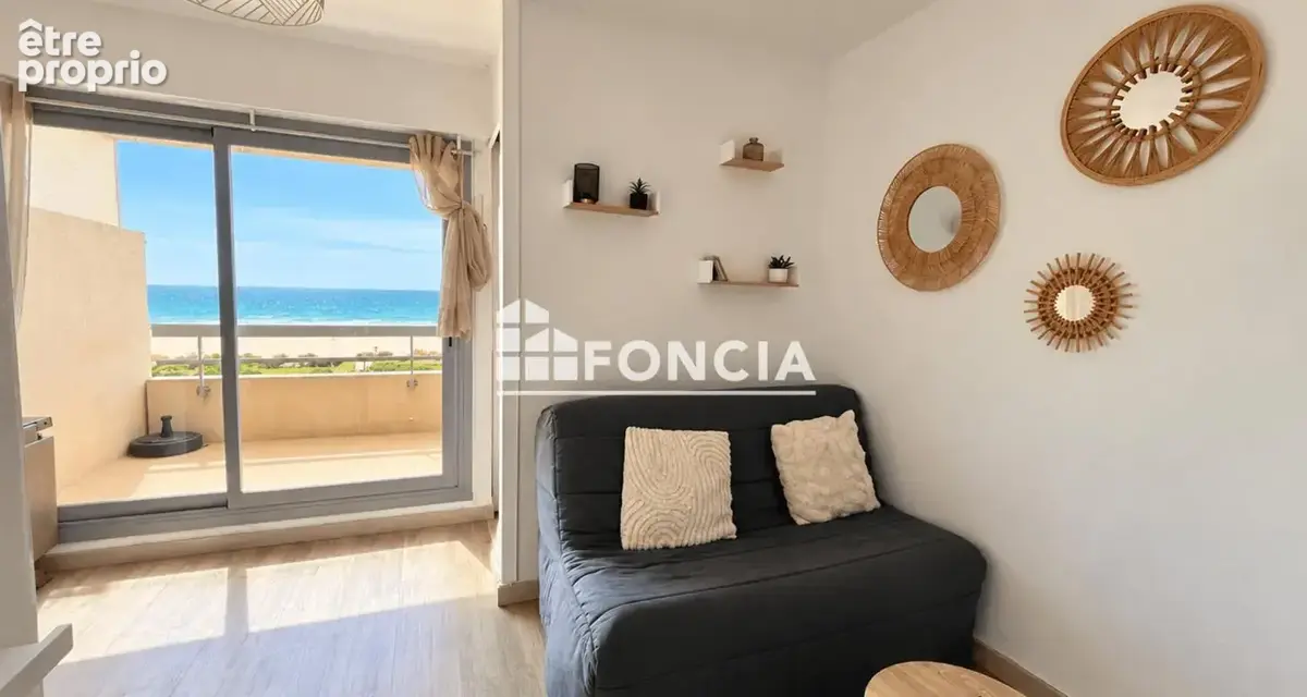Canet sud – studio cabine 19 m² – vue mer – terrasse – parking au pied de la résidence – gardien - photo 3
