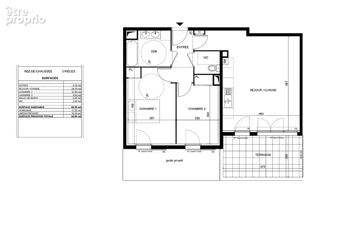 Aix en Pce - Appartement RECENT de 3 pièces, 63 m2 en RDJ + parking - photo 12