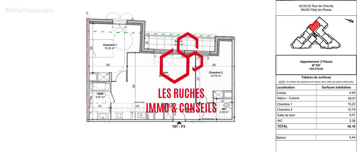 Appartement à L'HAY-LES-ROSES