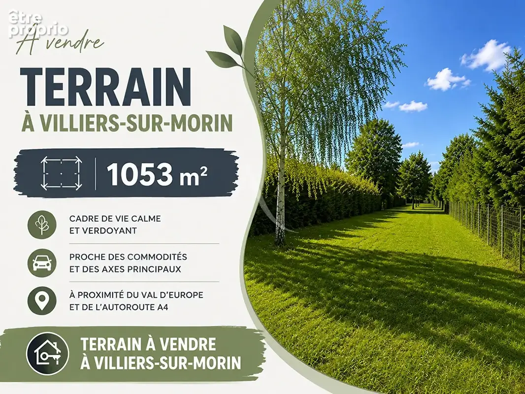 Terrain à VILLIERS-SUR-MORIN