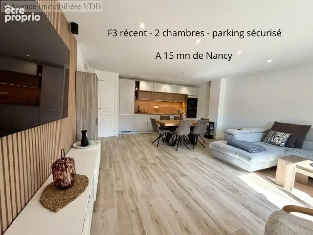 À 15 min de Nancy : F3 neuf parking sécurisé - photo 2