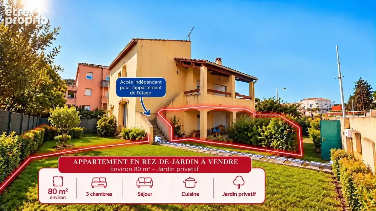 Appartement de 80 m2 + jardin privatif 215 m2 et tram à proximité - photo 1
