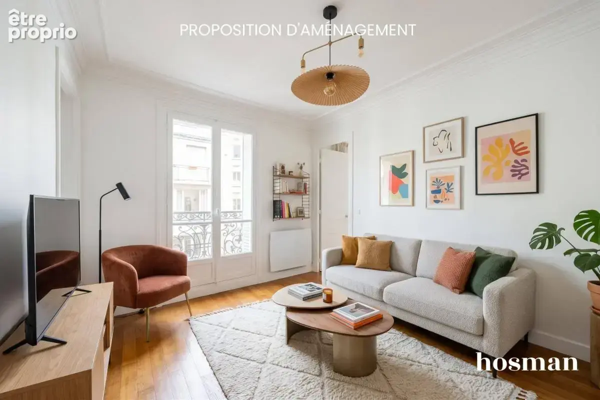 3 pièces (modulable en grand 2 pièces) de 52,7 m² avec balcon - Rue Seveste, Paris 18e - photo 1