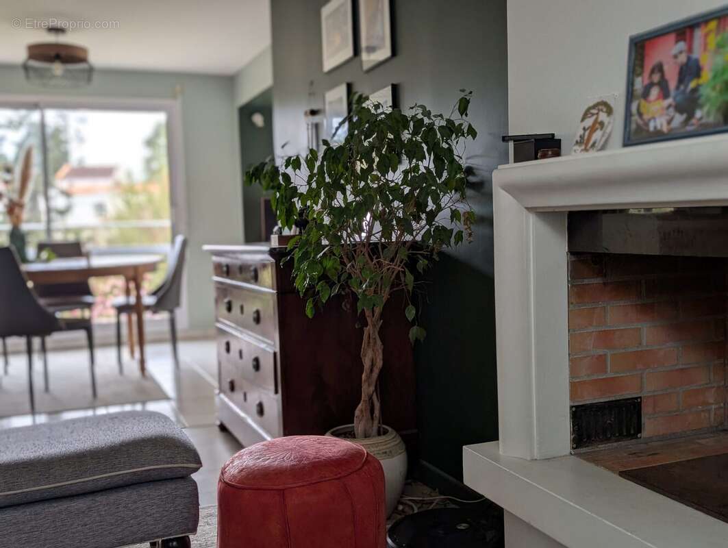 Le coin salon avec cheminée - Maison à VERTOU