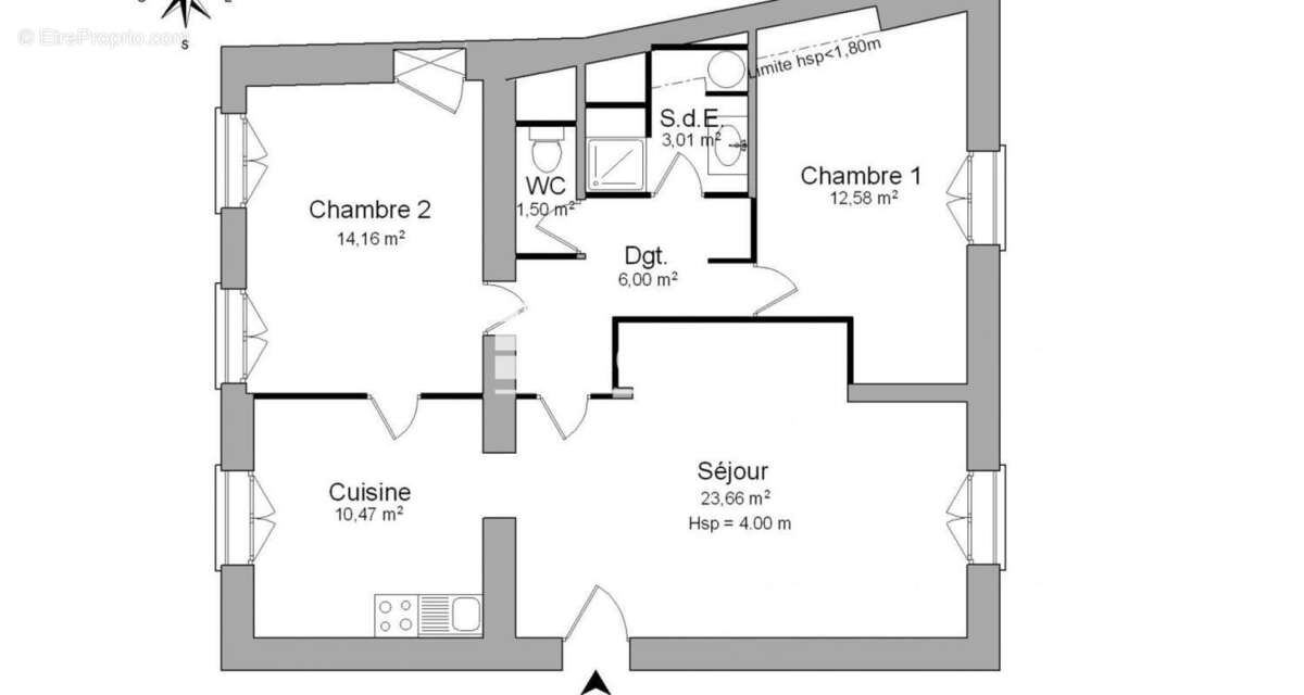 Exclusivité : T3 traversant de 71.38 m² dans un ancien hôtel particulier, Avignon Intra-Muros - photo 4