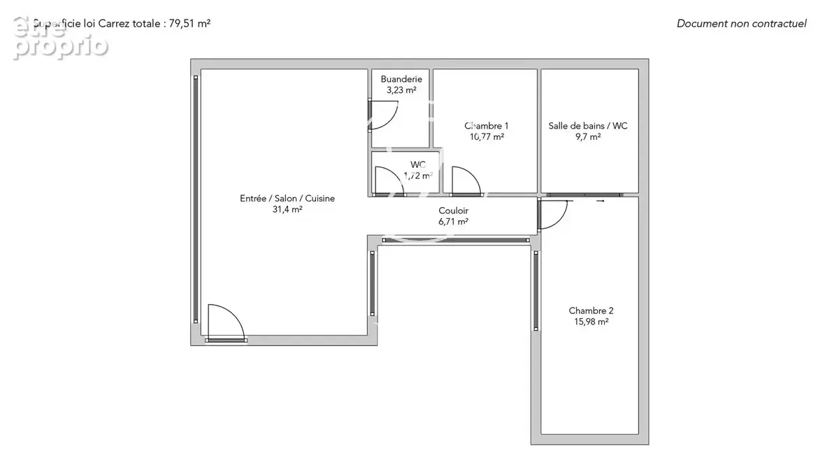 Lisière 17e -  GUY MÔQUET  - Appartement à vendre - 3 pièces - 79,51m² Carrez - 2 chambres. - photo 15