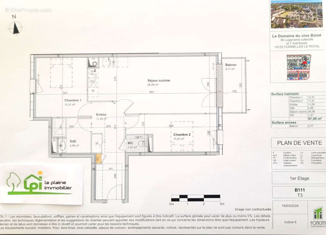 Appartement à CORMELLES-LE-ROYAL