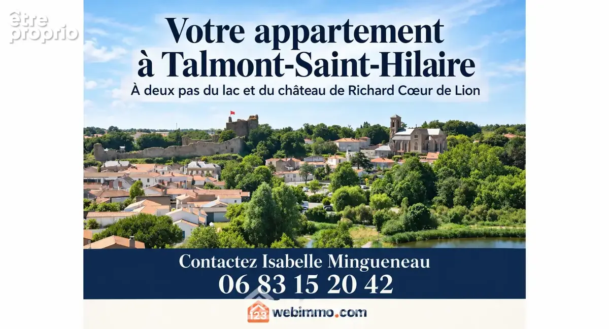 Votre appartement T2 ou T3 à deux pas du lac et du château de Richard C½ur de Lion à Talmont-St-Hilaire.