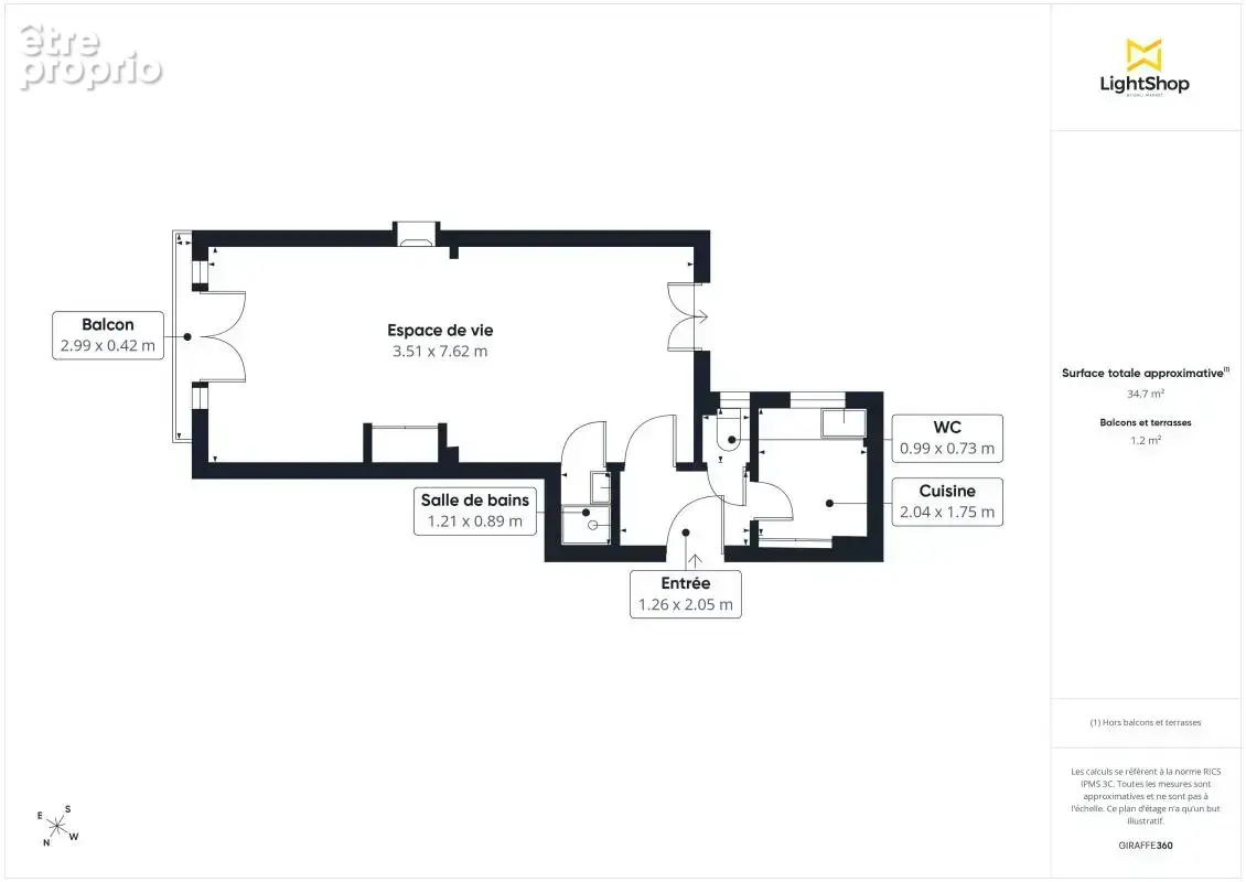 Studio de 35m2 sur cour arborée secteur Dunois-BNF - photo 18