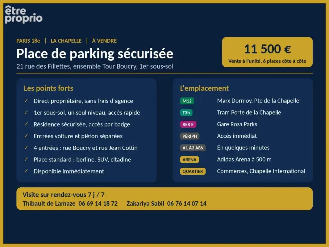 Parking sécurisé Paris 18e, métro 12, 11 500 € - photo 3