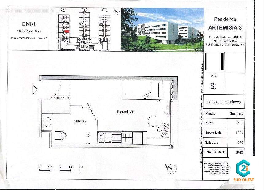Appartement à AUZEVILLE-TOLOSANE
