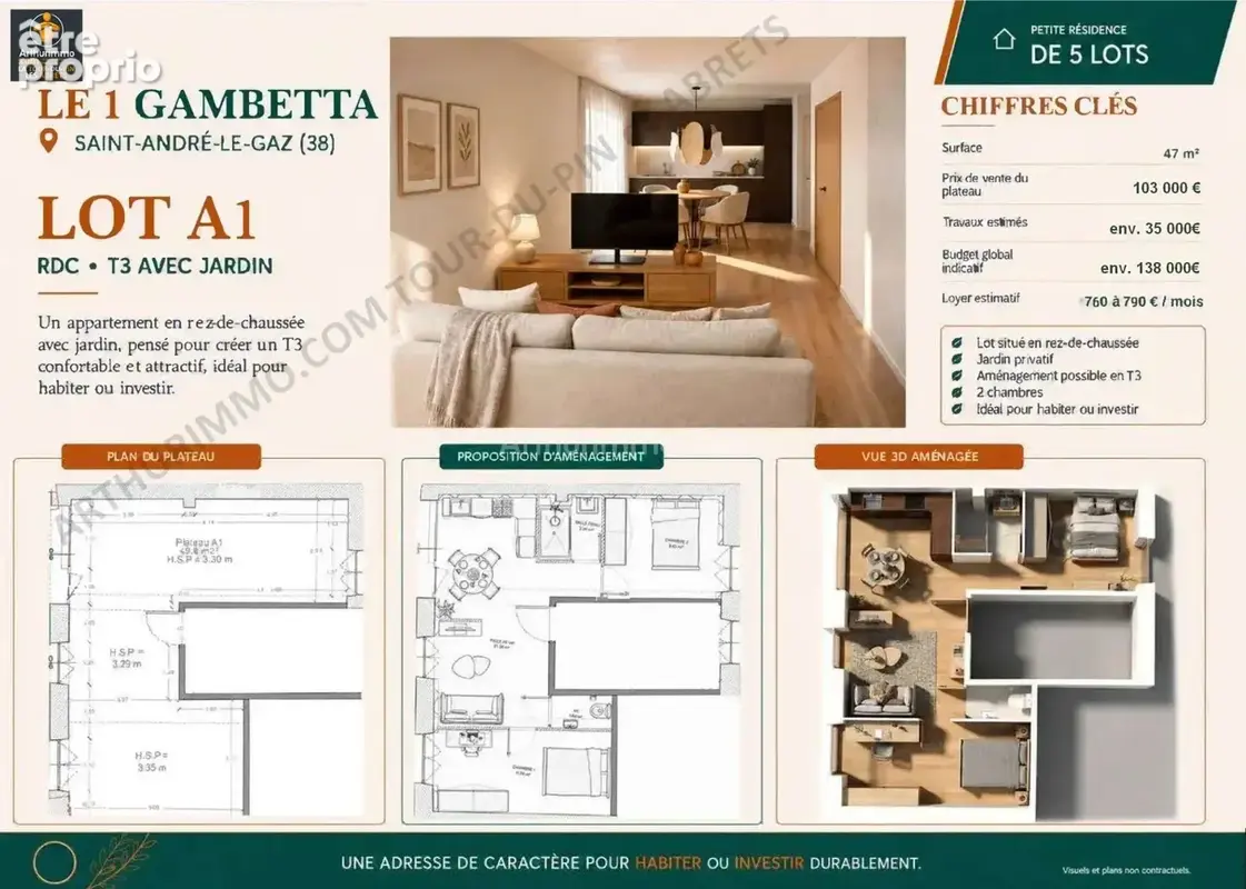 Vente Appartement Saint-andre-le-gaz(38490) 103 000ï¿œ - photo 4