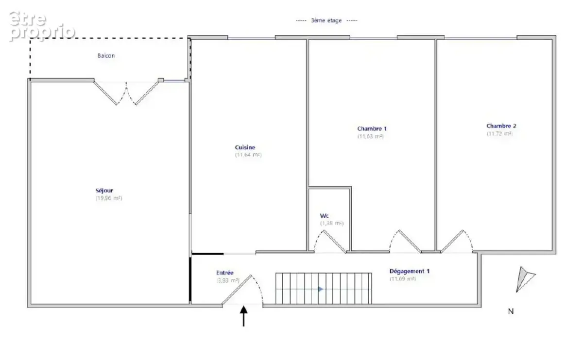 NEUVILLE SUR SAONE (69) -DUPLEX 123 m², 4 chambres, Dernier étage avec asc, Vue dégagée, DPE C - photo 12