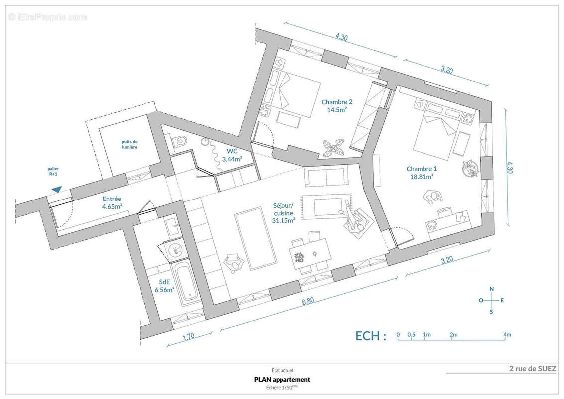 Appartement à PARIS-18E