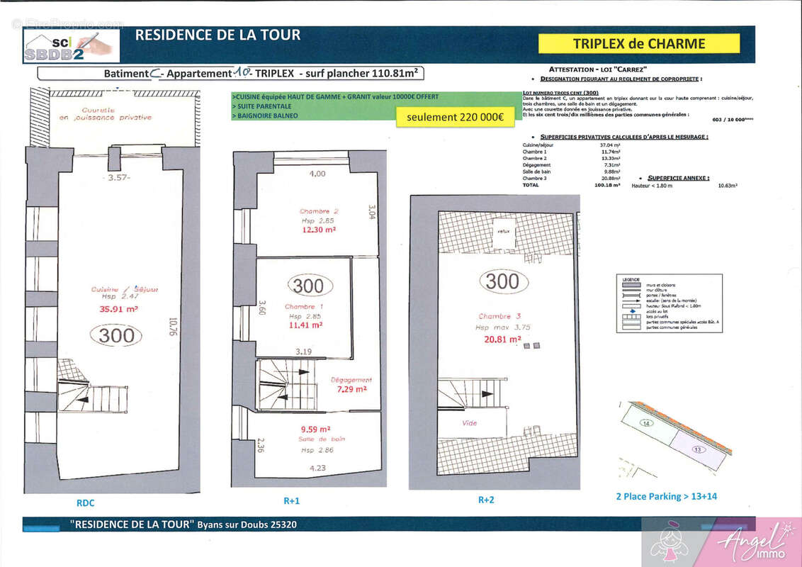 Appartement à BYANS-SUR-DOUBS