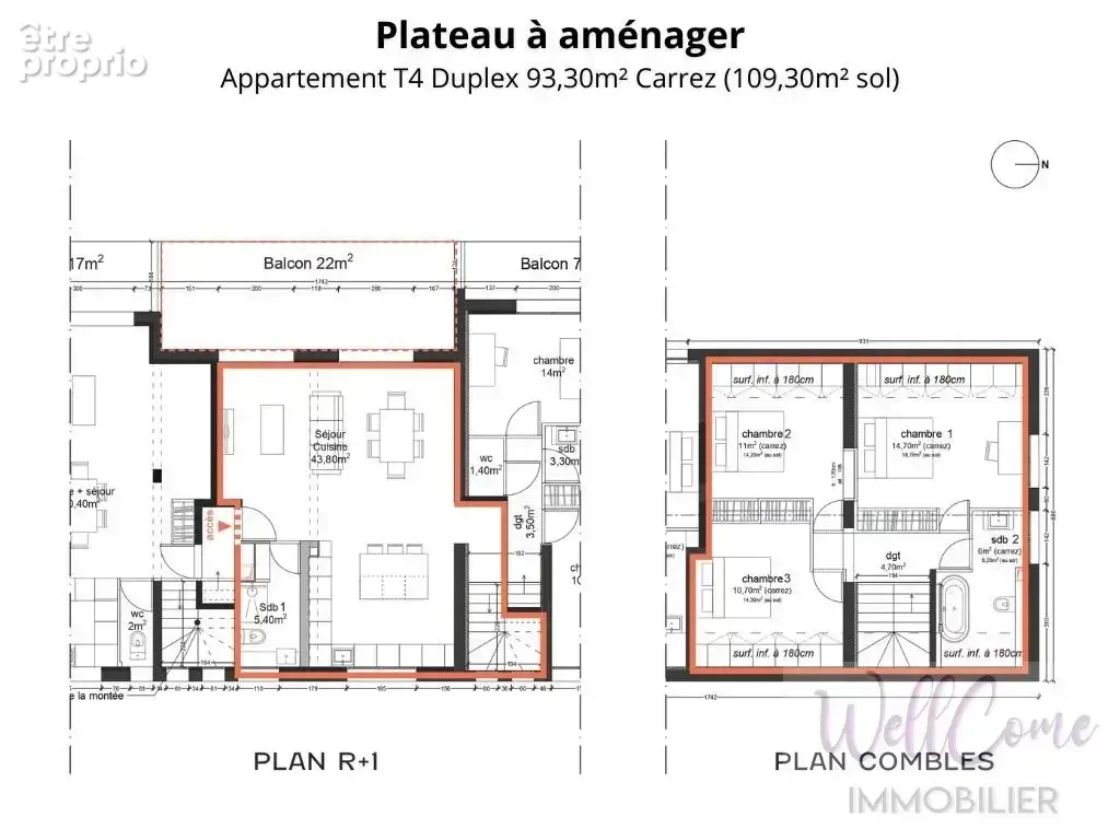 Plateau à aménager – Duplex T4 de 109 m² à Grésy-sur-Aix - photo 3