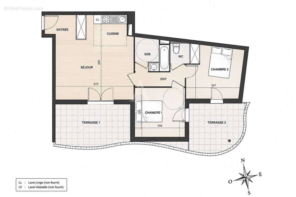 31300 TOULOUSE : Appartement T3 65m² + 2 terrasses + parking en sous-sol - photo 4