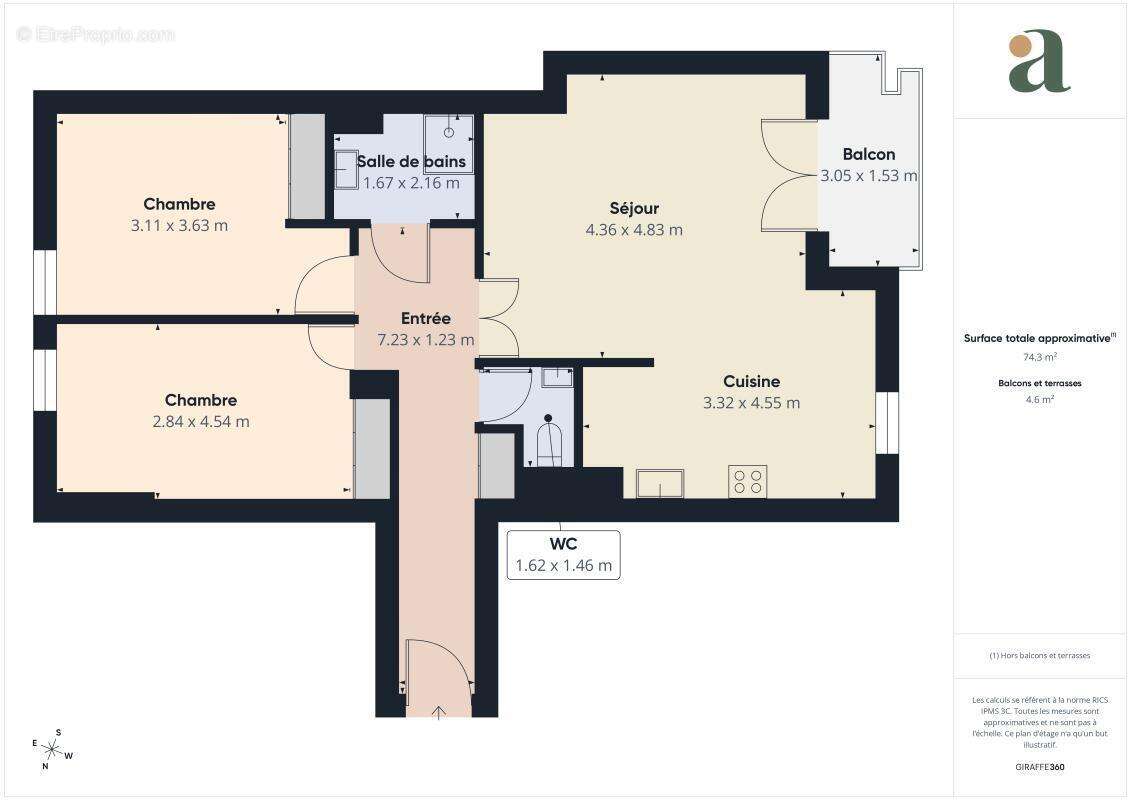 Appartement traversant avec balcon en vente proche du bourg de Saint Sébastien /Loire, (44230) - photo 8
