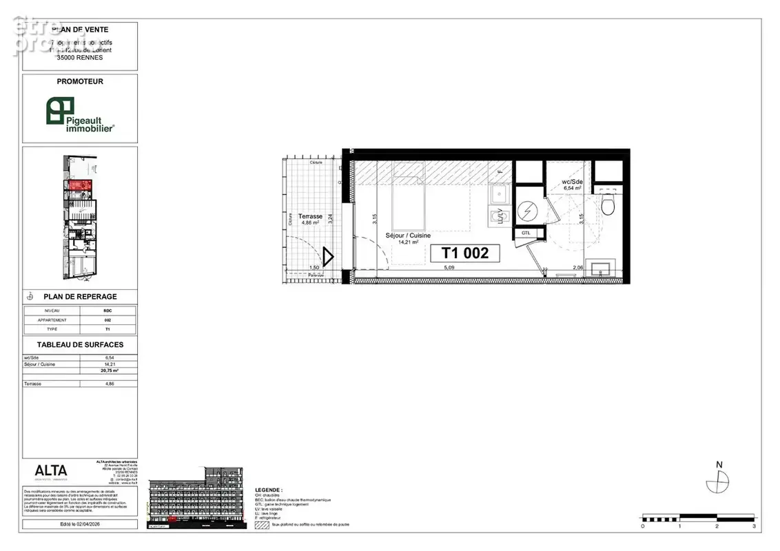 Photo Appartement à Rennes au prix de 129 000€