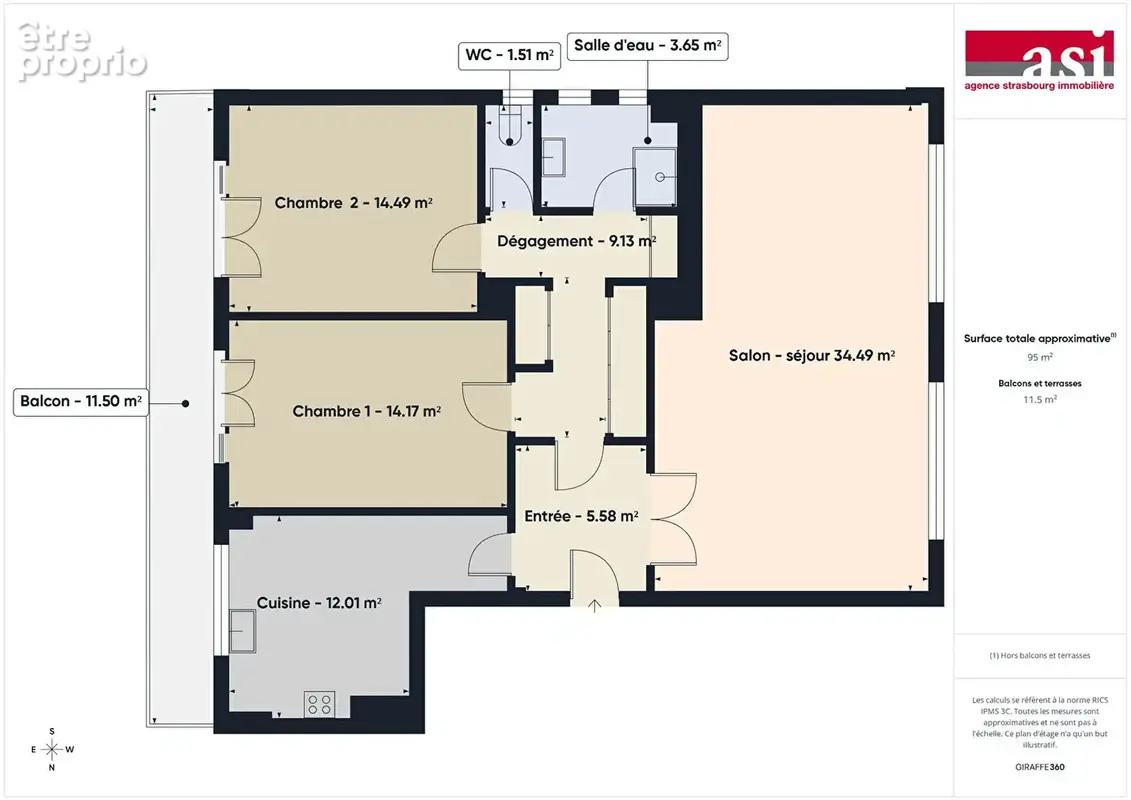 ESPLANADE - Appartement F4 de 95 m² avec la clim, un balcon et un parking - photo 19