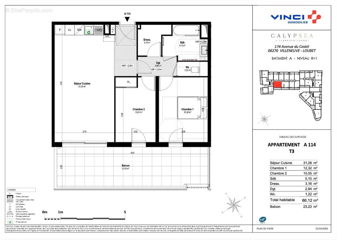 Appartement à VILLENEUVE-LOUBET