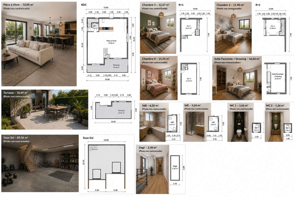 Maison contemporaine 142 m2   4 chambres   sous-sol complet-- orcet (63) - photo 3