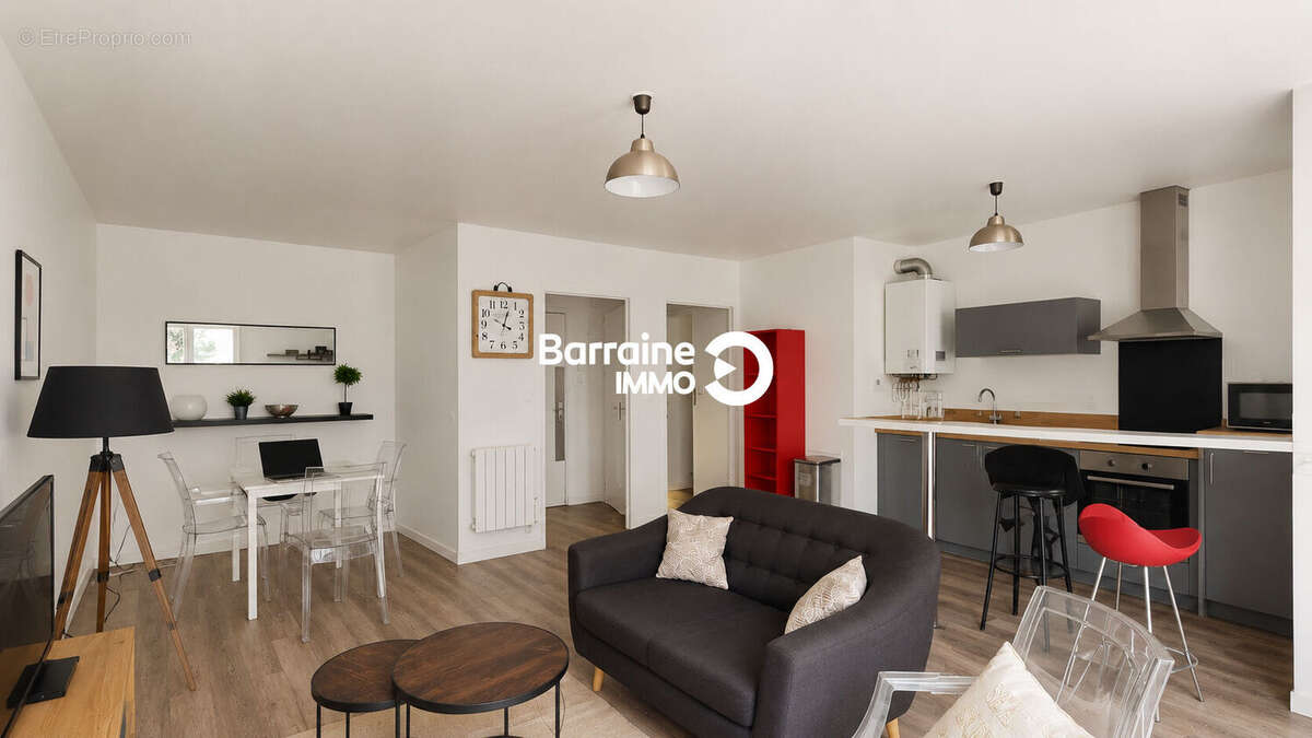 A vendre- lorient lanveur- appartement 3 chambres de 78 m²- garage et patio - photo 2