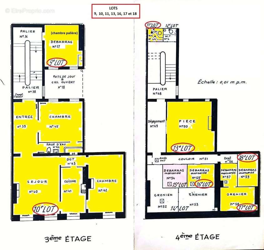 Plan 3ème et 4ème étage - Appartement à BORDEAUX