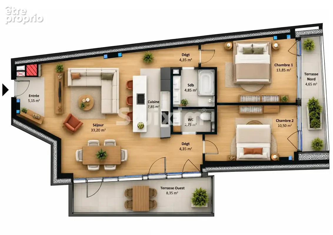 Colmar centre - Appartement 87 m², deux terrasses, ascenseur - photo 4