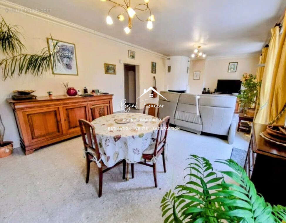 Séjour avec insert à granulés accès à la terrasse - Maison à LE GRAND-PRESSIGNY