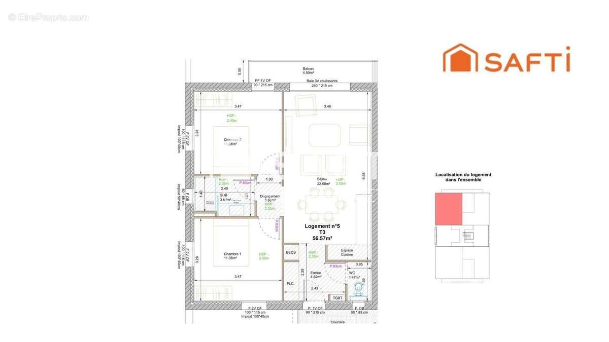 Photo 3 - Appartement à BALLAN-MIRE