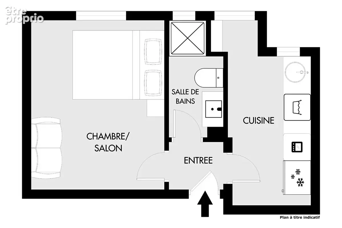 Paris 19 : Studio de 21,65m² en très bon état - photo 5