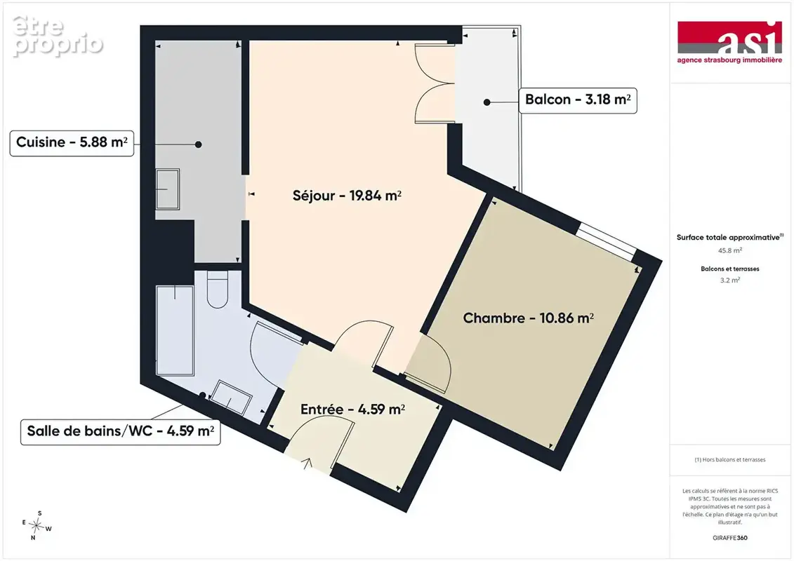 Robertsau - F2 de 45.75 m² à vendre avec un garage - photo 17