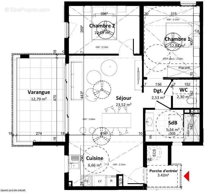 Appt T3 - 63 m² - photo 5